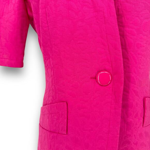 80s Carven Paris Jacquard Short Sleeve Jacket, Size 38, Made in France - Picture 4 of 7